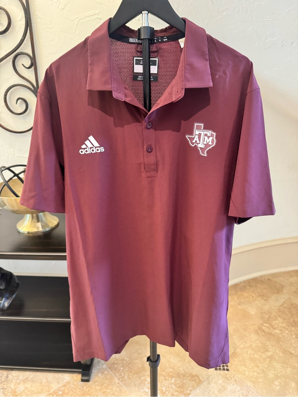 Adidas Men's Texas A&M Aggies Maroon Polo Shirt